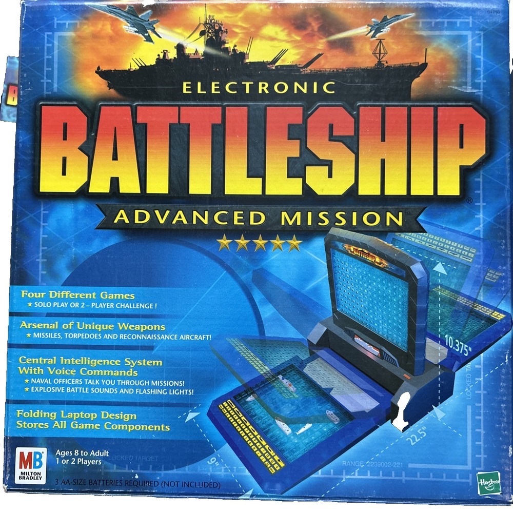 2000 Electronic Battleship Advanced Mission Game Milton‎ Bradley Tested Working